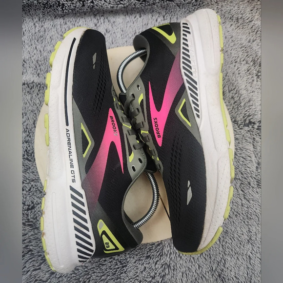 Brooks Womens Adrenaline GTS 23 Black Pink Running Shoes Sneakers Size 11 Wide D - Picture 5 of 9